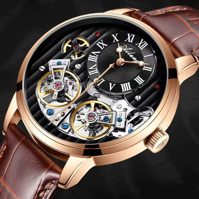 Montres à double volant pour hommes