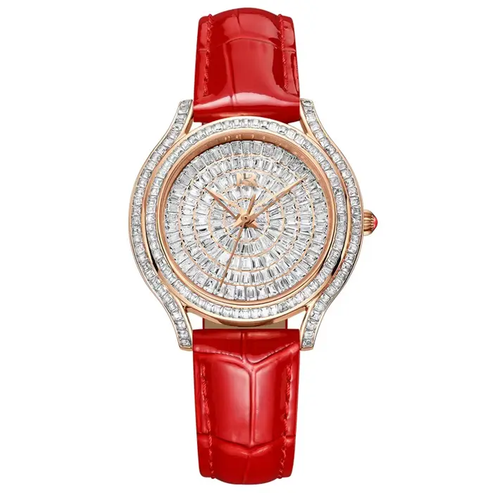 Montre mécanique automatique ronde RUIXINE pour femme, élégante, avec cristaux de quartz et diamants