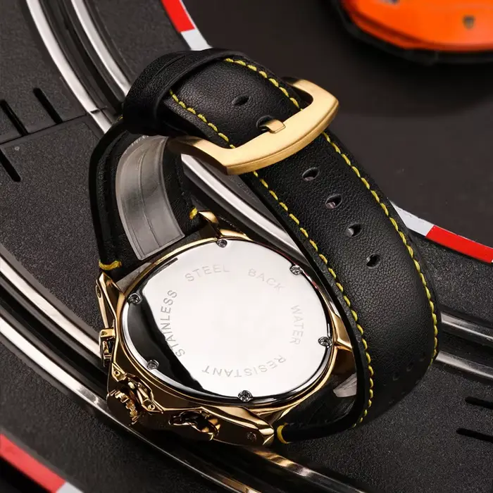 Nouvelle montre hommes haute gamme ZBJP triangle résistante à l'eau avec bracelet en cuir pour homme occassions spéciales quartz audacieux
