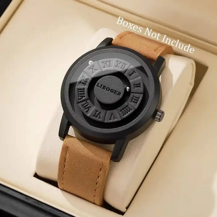 Montre Homme Suspension Magnétique Cadran Roman Quartz Décontractée Casual Occasions Spéciales