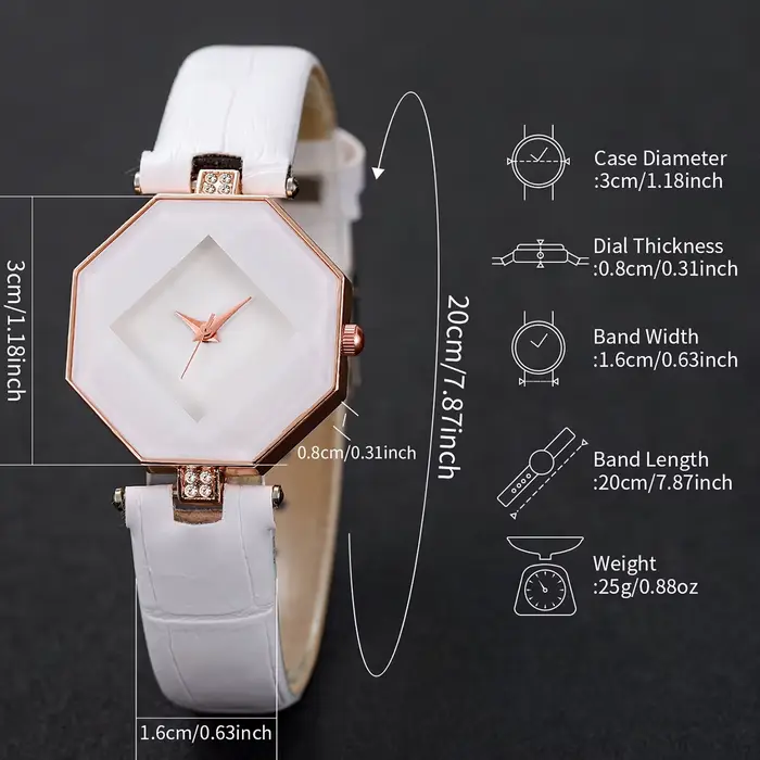 2 pièces mode femmes montres bracelet en cuir décontracté analogique montre à Quartz perles