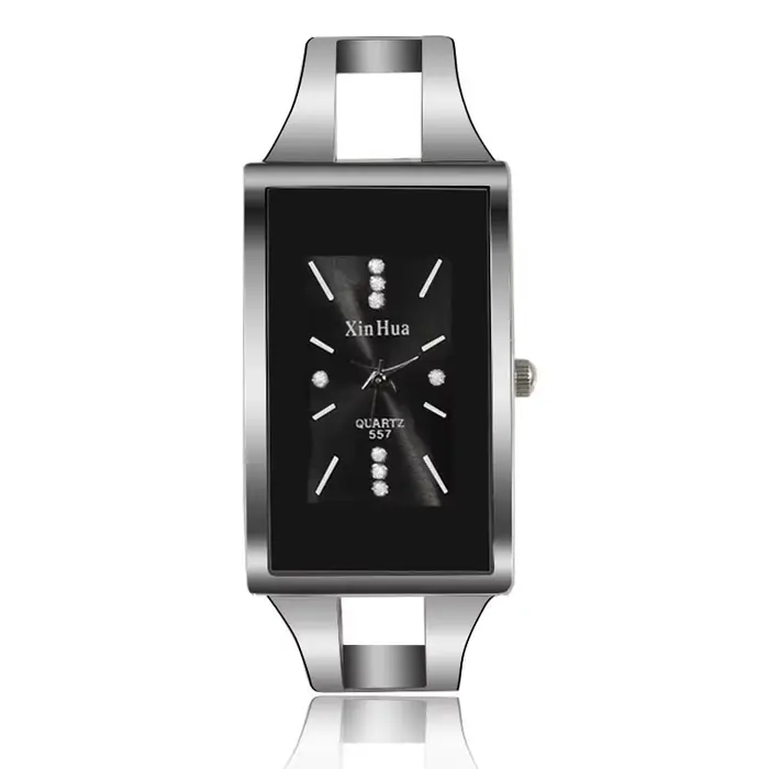 Femmes Bracelet montre exquise Quartz montre-Bracelet cristal mode argent élégant horloge en acier inoxydable Mujer