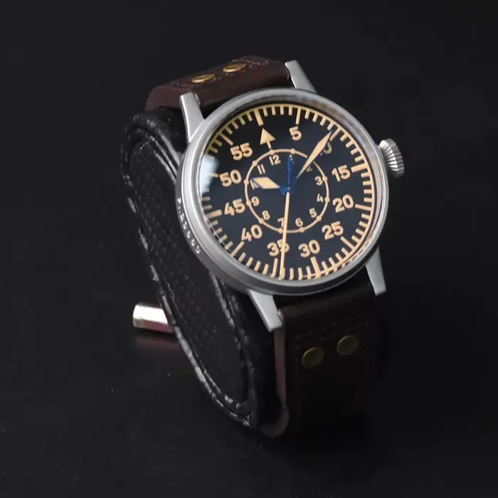 Hruodland 2026 nouvelle montre mécanique automatique pour homme rétro pilote 42MM PT5000 en acier inoxydable étanche 10 bars saphir C3 reloj