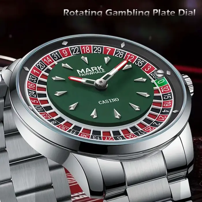 Mark Fairwhale 2025 nouvelle mode hommes montre à Quartz chiffres arabes cadran rotatif Roulette lumineux étanche