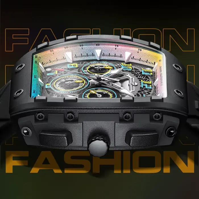 Mark Fairwhale nouvelle montre de mode décontractée pour hommes cadran Cool conception en forme de Tonneau étanche