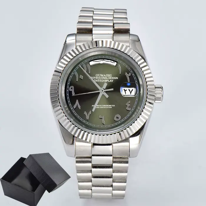 MIYOTA8285 montre 40mm hommes mouvement automatique montres mécaniques en acier inoxydable boîtier e