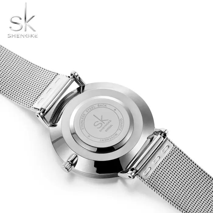 Shengke-Montre à quartz noire pour femmes