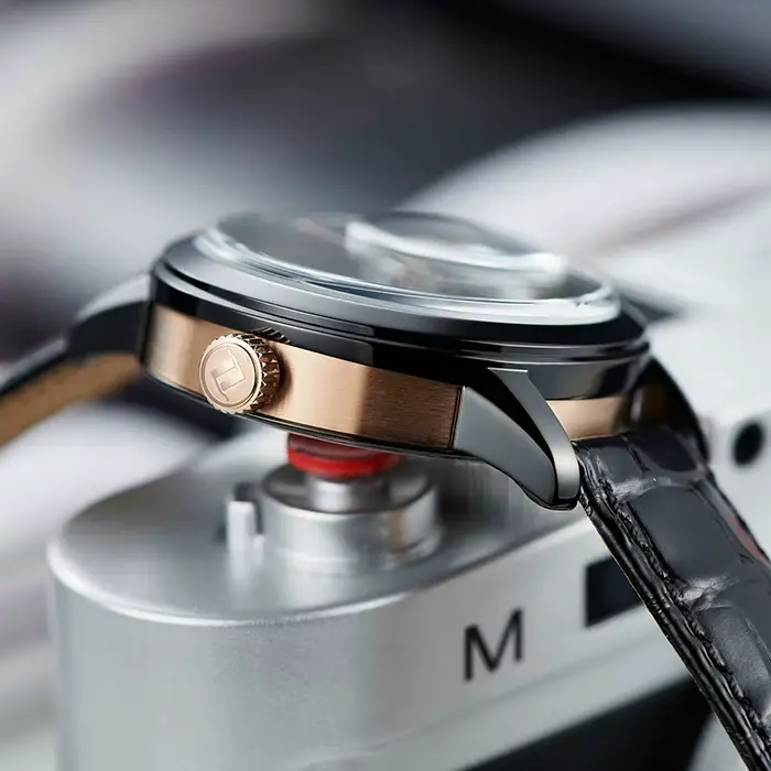 OBLVLO luxe rétro 45mm cadran squelette montres automatiques pour hommes bracelet en cuir de veau cristal minéral étanche montre mécanique VM
