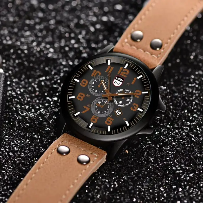 Montre de marque de luxe hommes montres de sport en cuir