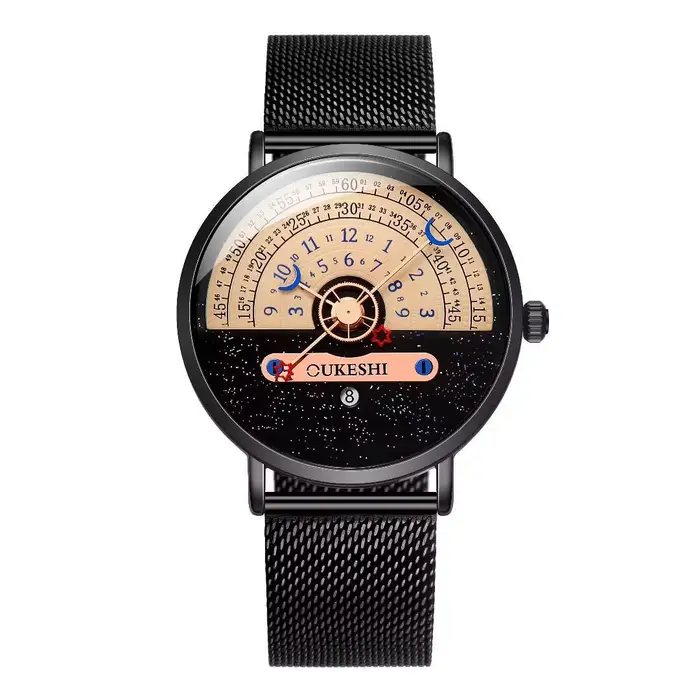 Montres d'affaires pour hommes, bracelet en maille de luxe, calendrier de mode, montres à Quartz pou
