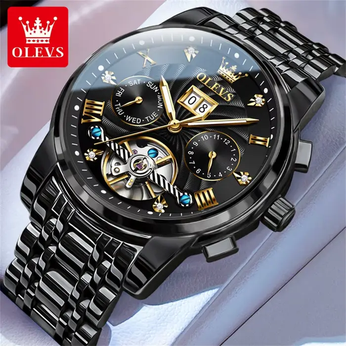OLEVS 9910 montre pour hommes Original luxe Tourbillon automatique mécanique montre étanche lumineux