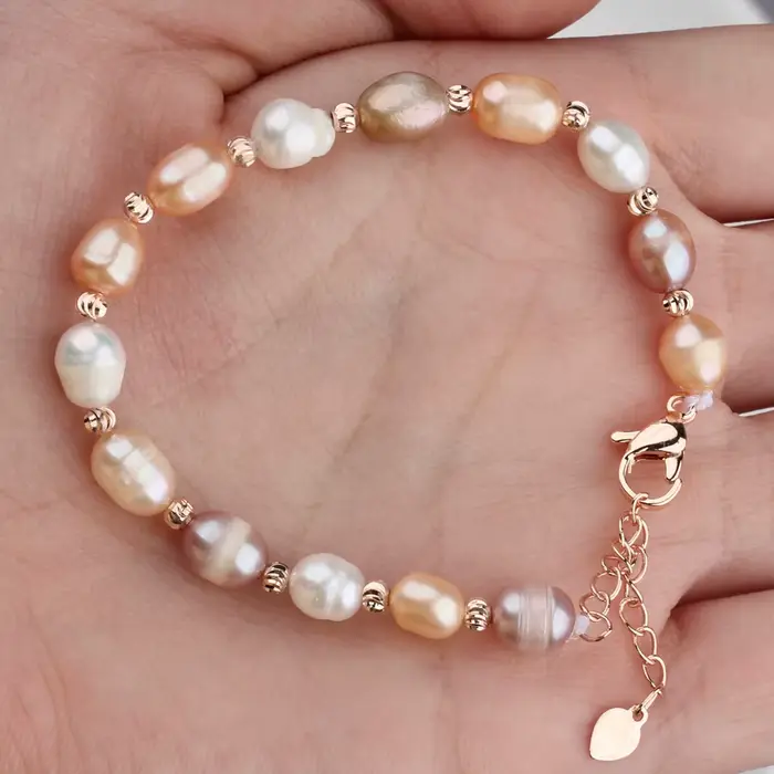 Bracelet de perles d'eau douce naturelles