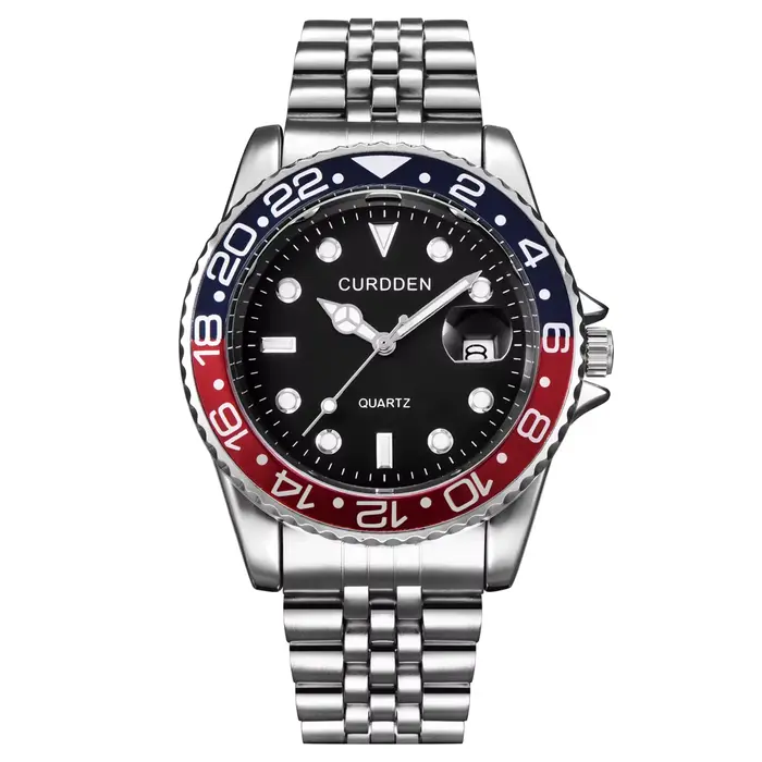Hommes marque célèbre montres étudiants garçons mode bracelet en acier inoxydable calendrier décontracté montre à Quartz vert Relogios Masculinos 2024