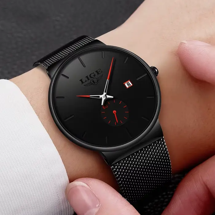 LIGE Quartz horloge sport hommes montre haut de gamme de luxe célèbre robe montres de mode mâle unisexe Ultra mince montre-bracelet Para Hombre