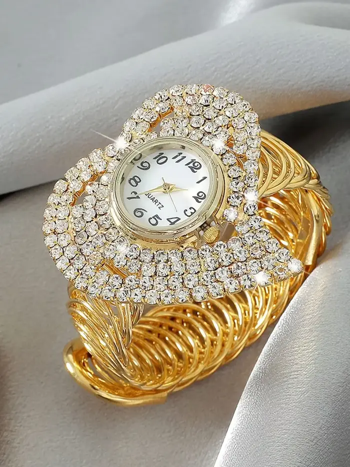 Montres en diamant pour femmes, montre-bracelet en or pour dames, marque de luxe, bracelet en biscui