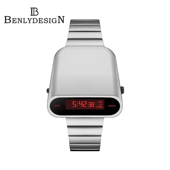 Montre numérique steampunk BENLYDESIGN S1000 pour homme, design vintage rétro des années 1970, desig