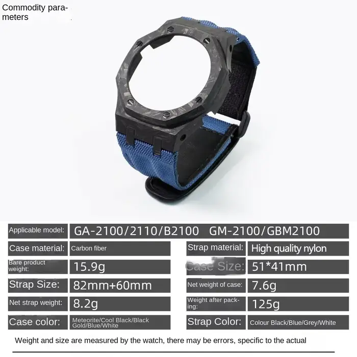 Kit de modification de boîtier en fibre de carbone et bracelet de montre en nylon pour Casio G-SHOCK GA-2100 GA-2110 B2100 GM-2100 GBM-2100 occasions spéciales hommes