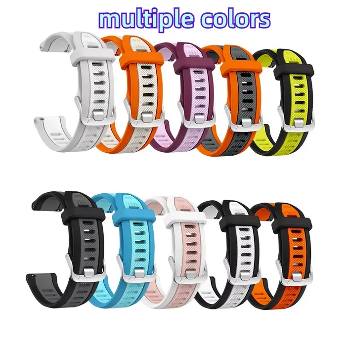 Bracelet de montre en silicone bicolore tendance pour Garmin Forerunner 170