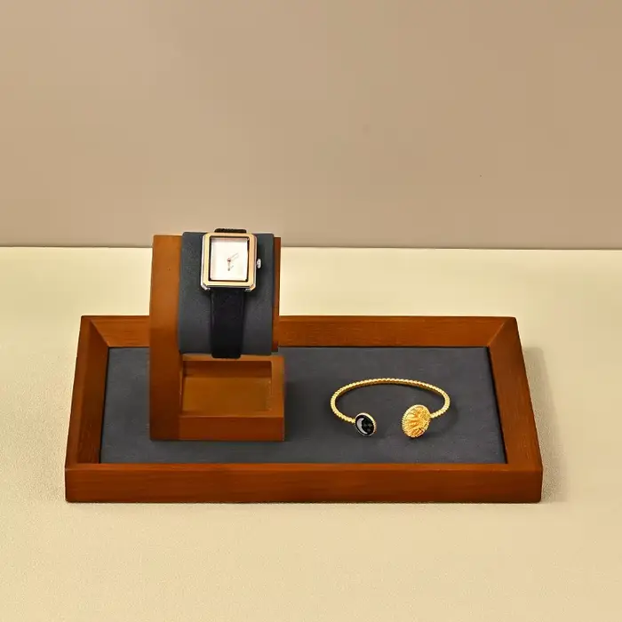 Présentoir de montres en bois massif WOODTEN pour collection de montres et accessoires élégants pour maison et bureau