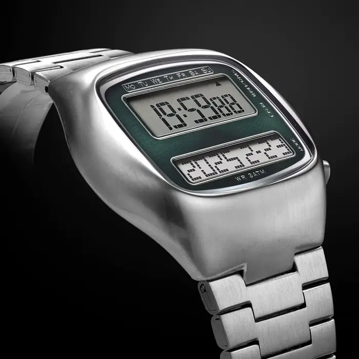 Montre numérique rétro double affichage homme rétroéclairage calendrier complet alarme acier inoxydable unisexe ocassions spéciales