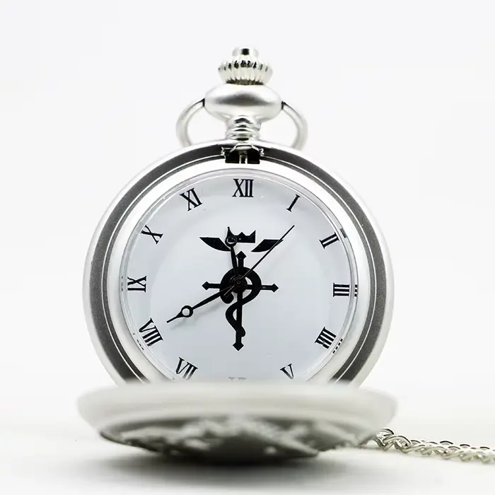 Montre de poche à Quartz avec pendentif en argent Antique Fullmetal Alchemist