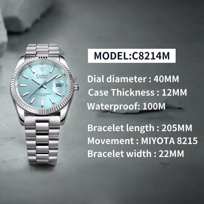 Cadisen-Montre mécanique automatique pour homme