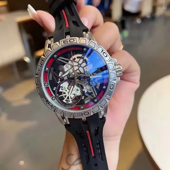 2025 montres à Quartz hommes AAA Cool 3D créatif 49mm grand cadran luxe bracelet en caoutchouc étanc