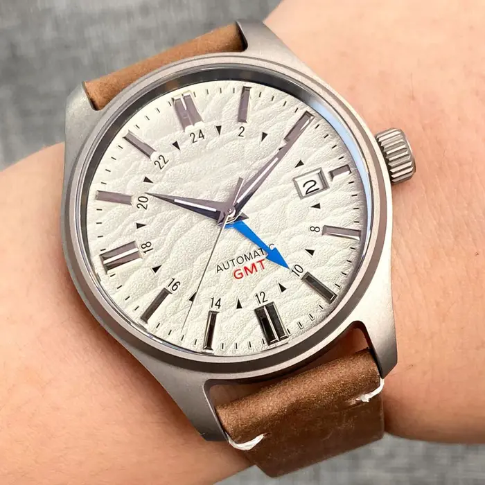 Tandorio Diver montre pilote en titane élégance NH34AA GMT