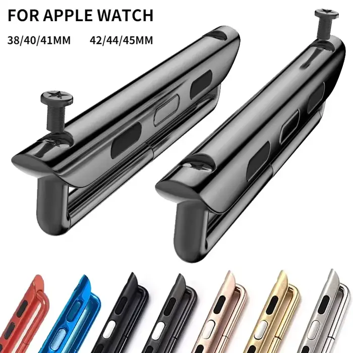 Connecteur de bracelet pour Apple Watch Series 10 9 8 7 6 métallique kaki foncé navajo blanc T18/22 T1B/350 jaune fluo tomate occasions spéciales montres élégantes