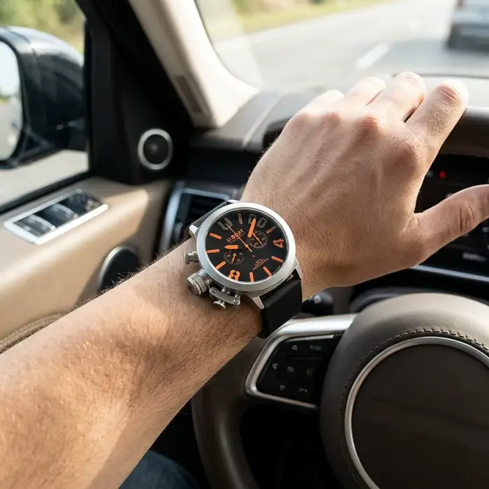 Montre chronographe à quartz U-BOAT Italo Fontana pour homme | Bracelet en silicone de 44 mm