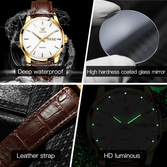 Montre à Quartz de Marque de Luxe pour Homme