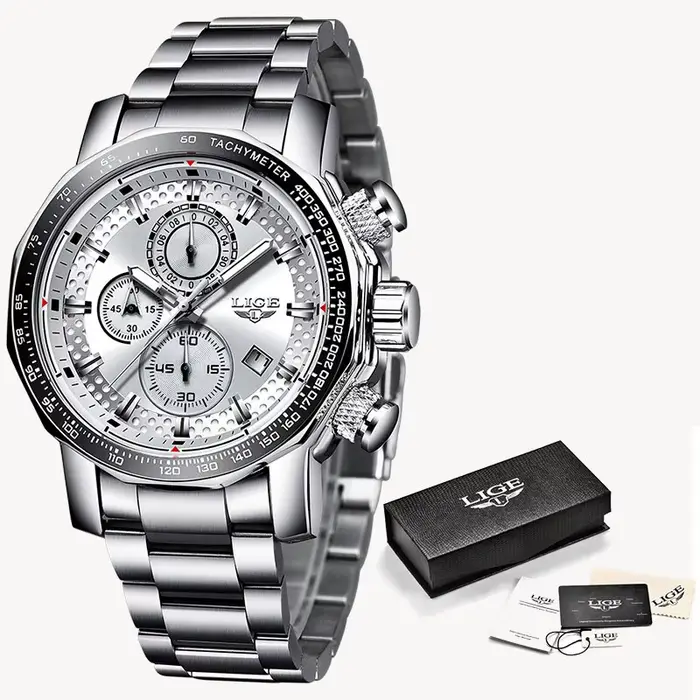 Nouveau Sport Chronographe Hommes Montres Top Marque De Luxe En Acier Plein Quartz Horloge Étanche G
