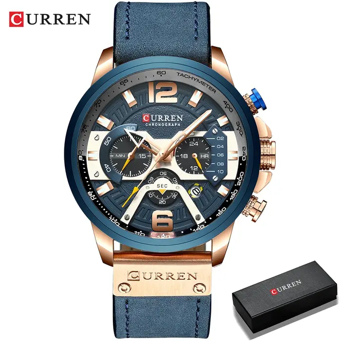 CURREN décontracté Sport montres pour hommes Top marque de luxe militaire en cuir montre-bracelet homme horloge mode