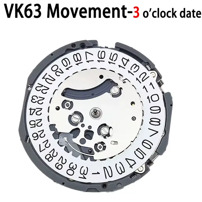 Mouvement à quartz japonais VK63, trois aiguilles, trois yeux, date, petit chronographe, secondes, 2