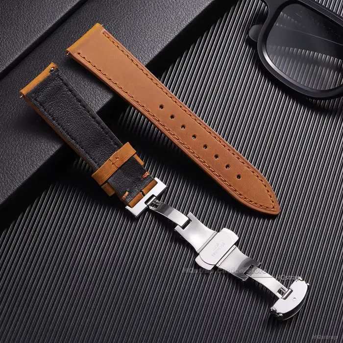 Bracelet de montre en cuir Vintage 18 19 20 21 22mm pour Omega hommes femmes