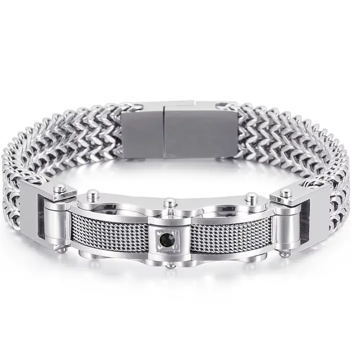 JOMen-Bracelet de Luxe en Acier Inoxydable avec Fermoir Magnétique pour Homme, Bijoux de Poignet de 