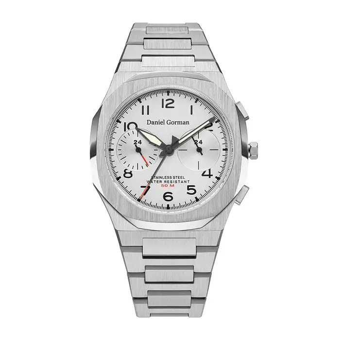 Montre Daniel Gorman élégante et multifonctionnelle résistante à l'eau pour homme avec affichage analogique-digital et date automatique
