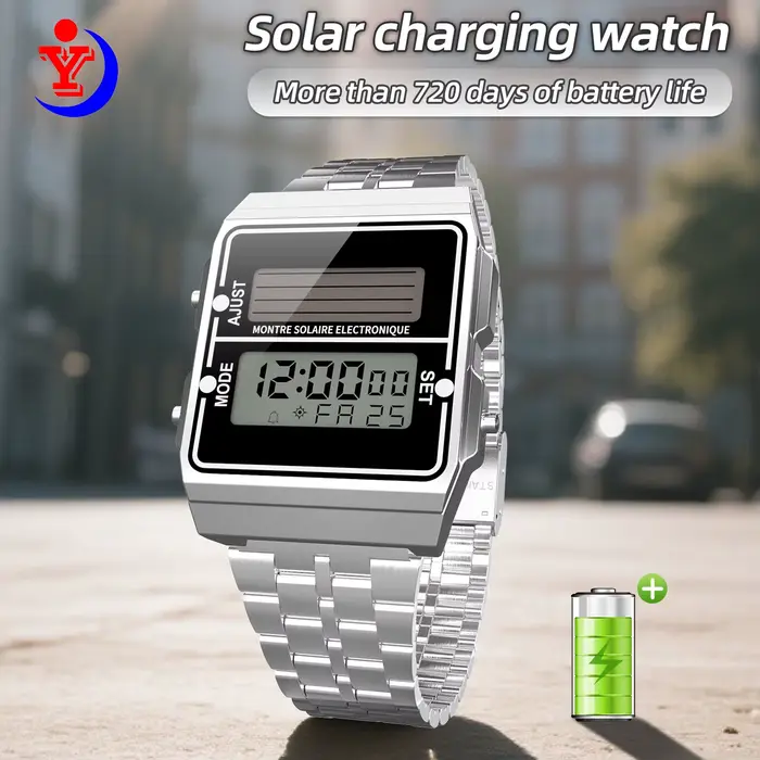 Montre numérique solaire pour hommes