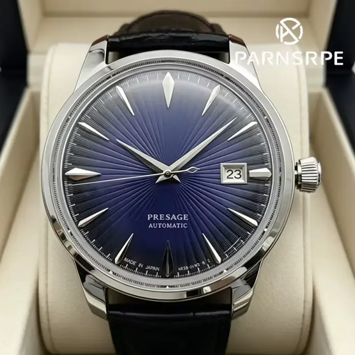 Montre automatique classique vintage pour homme 40 mm NH35, bracelet en cuir confortable, verre saphir, étanche, usage quotidien, cadeau décontracté pour homme