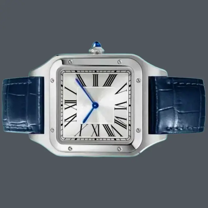 2026 mens women watch quartz couple rose gold black white rome dial lover leather blue
