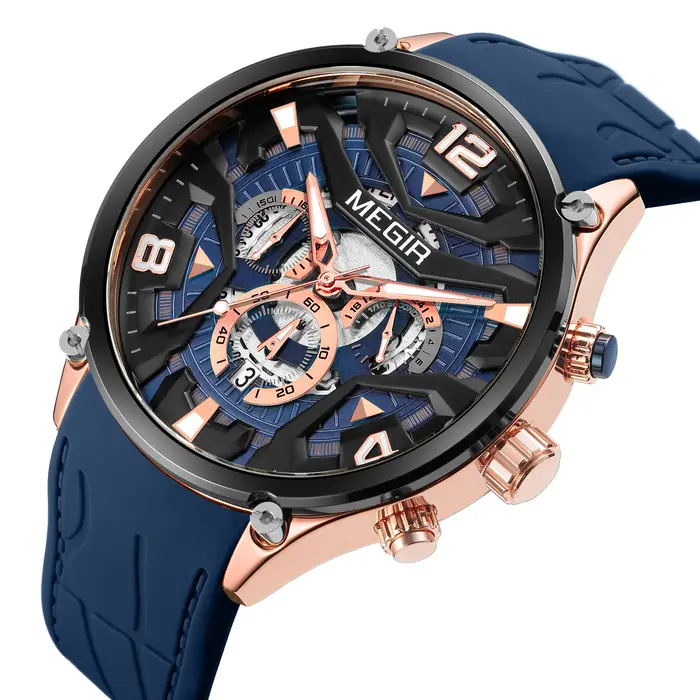 Montre MEGIR 2222 vert olive bleu marine