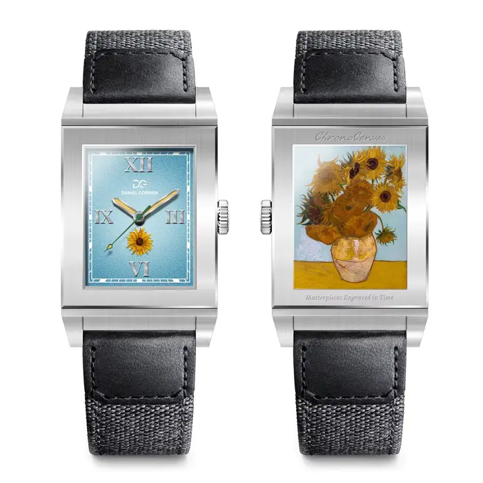 Montre à quartz à clapet style Reverso, montre-bracelet vintage carrée avec bracelet en cuir véritab