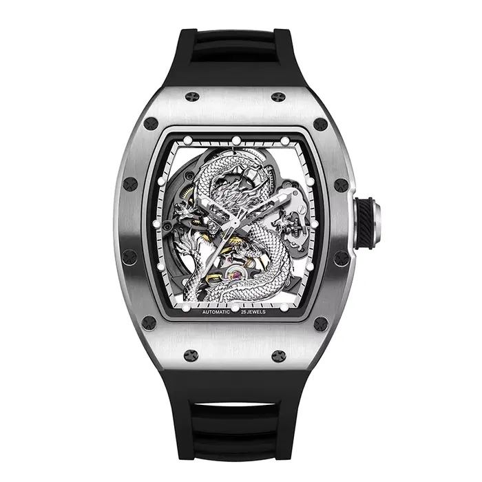 Montre pour homme, marque de luxe légère, cadran en forme de baril de vin, montre sportive à lueur n