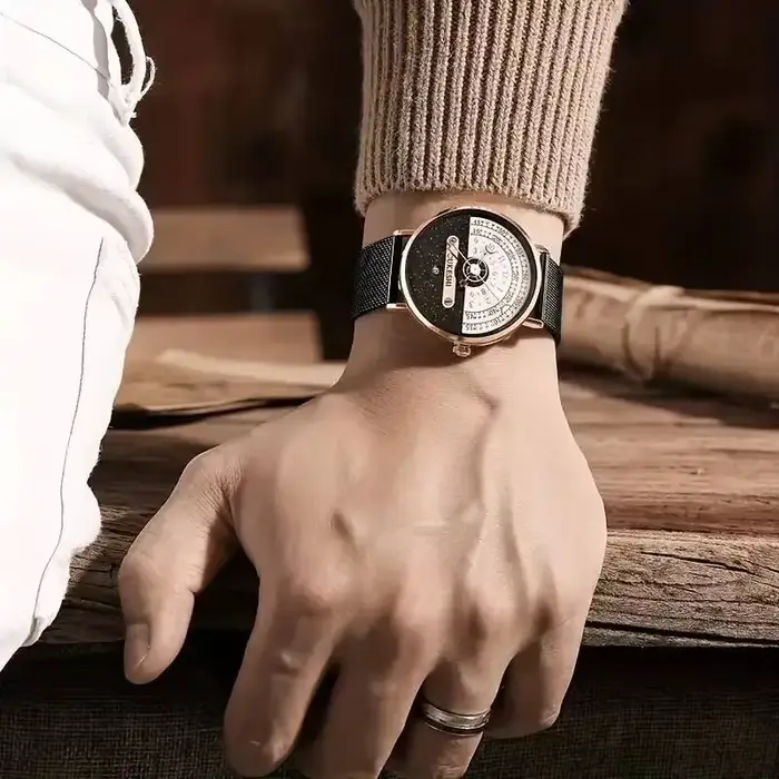 Montre homme yolako à quartz avec bracelet en acier inoxydable pour style fashion et casual occasions diverses