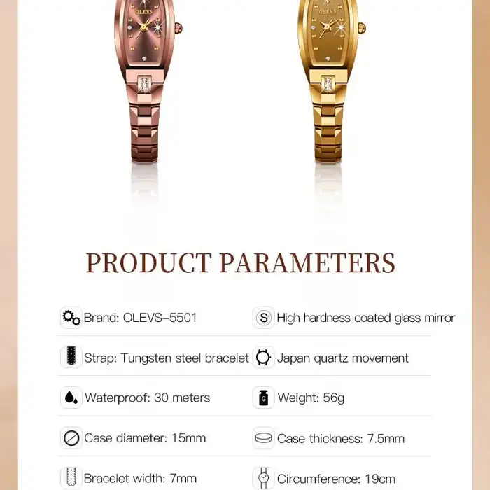 OLEVS 5501 femmes montre mode tungstène acier marque de luxe
