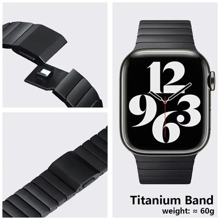 Bracelet à maillons en titane pour Apple Watch Ultra 49mm série 11 10 46mm