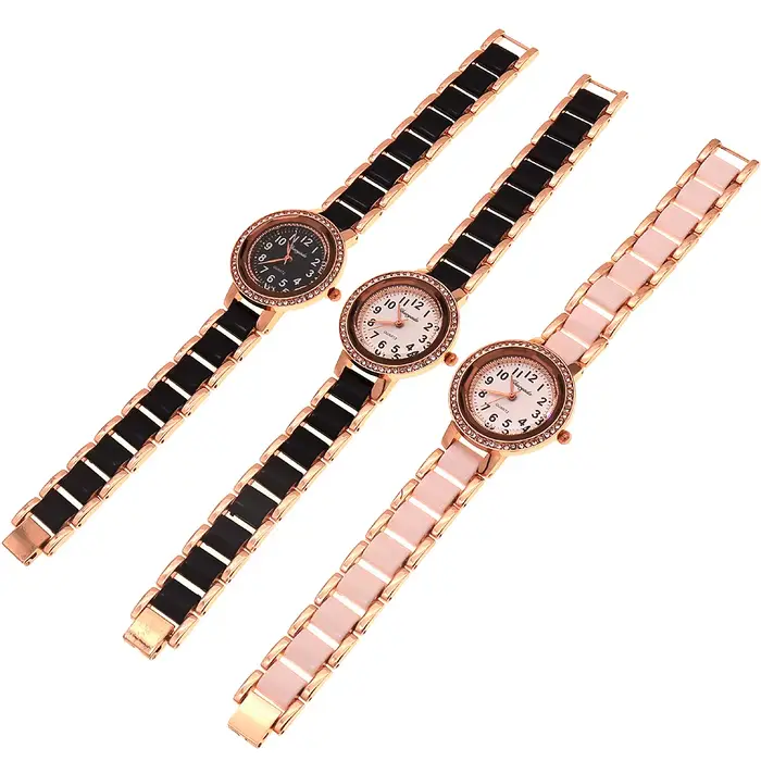 Montre-bracelet à quartz en or rose pour femme élégante style fashion et casual cadeau de haute qualité pour occasions spéciales