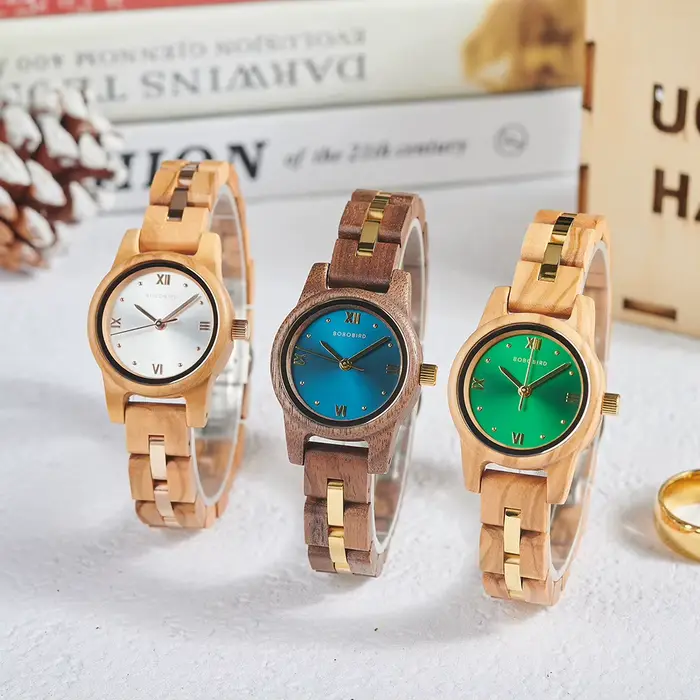 BOBO BIRD bleu marine Couple montres haut de gamme marque amant en bois Quartz montre-bracelet personnalisé gravé Reloj Mujer livraison directe