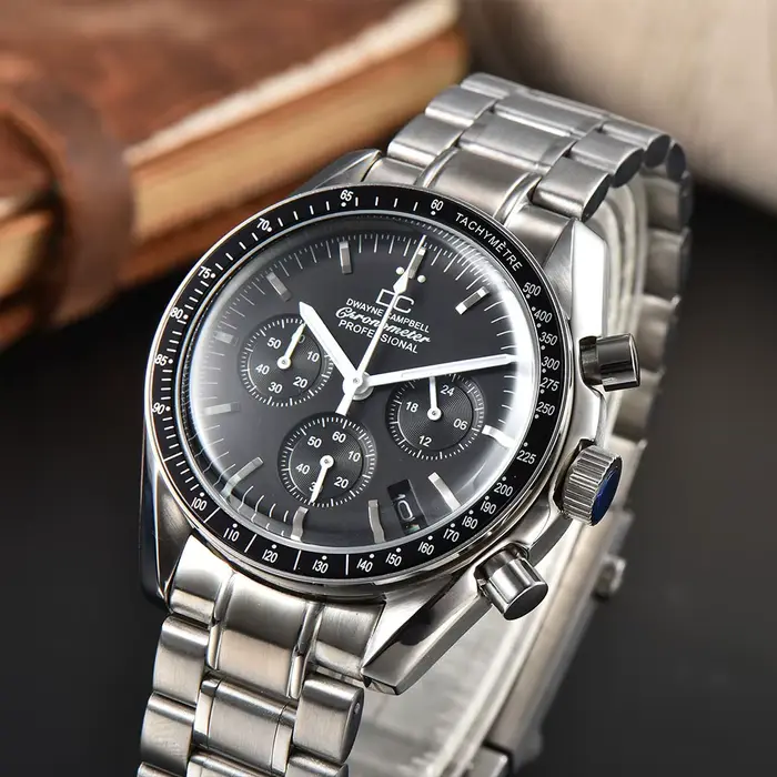 Montre Quartz Multifonction Boitier Acier Inoxydable Cadran Panda Occasions Speciales Hommes