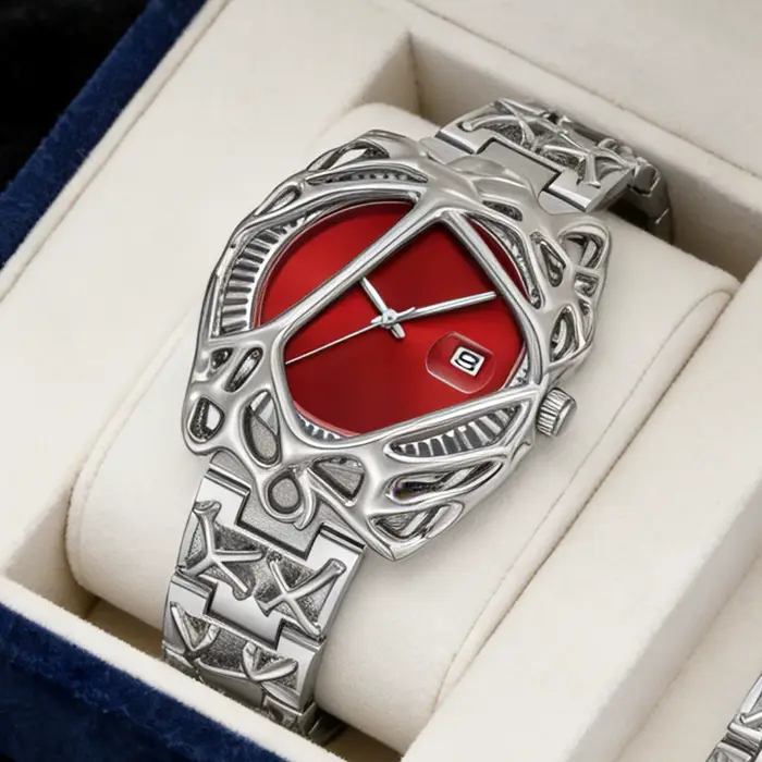 Montre PINTIME en alliage résistante à l'eau pour homme avec mouvement quartz et bracelet lumineux pour occasions quotidiennes et spéciales